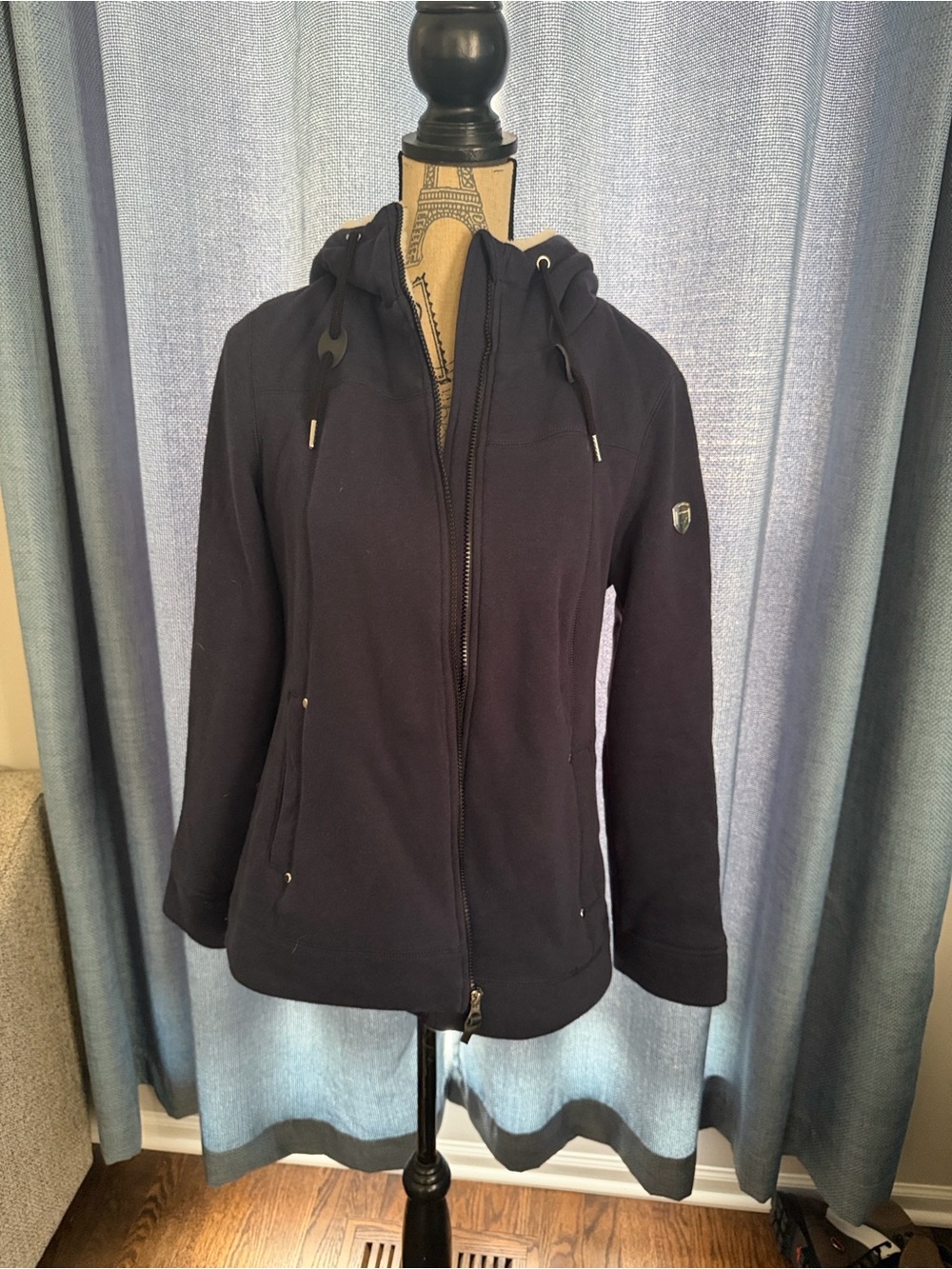 Madison Expedition Navy Blue Sherpa Hoodie Full Zip Jacket Size Medium